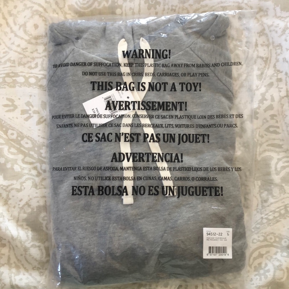 Maternity gray and white sweatshirt